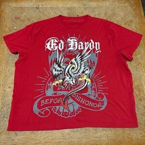 Ed Hardy Death Before Dishonor Men’s Size XXXL Big And Tall Red T-Shirt